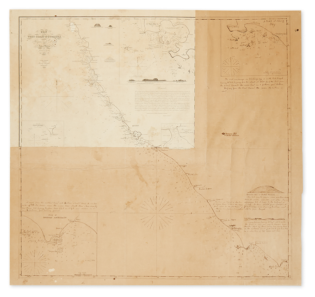 (PEPPER TRADE.) Gillis, James D.; and Whipple, Henry. Chart of the West Coast of Sumatra between Rigas and Diah... A New Edition.
